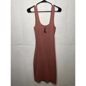 NEW Abercrombie & Fitch Sleeveless Knit Fitted Dress Rose Size Medium Tall MT